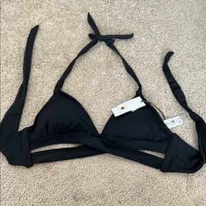 Shade & shore Black cut out Halter Bikini Top